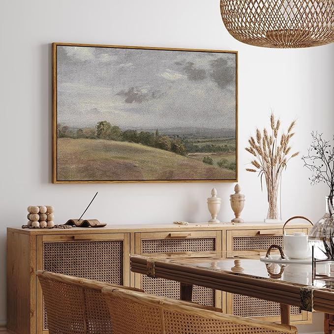 InSimSea Framed Canvas Wall Art, Vintage Decor - Coastal Landscape, Seaside Painting - Rustic Decorations for Living Room & Bedroom, 24"x36"