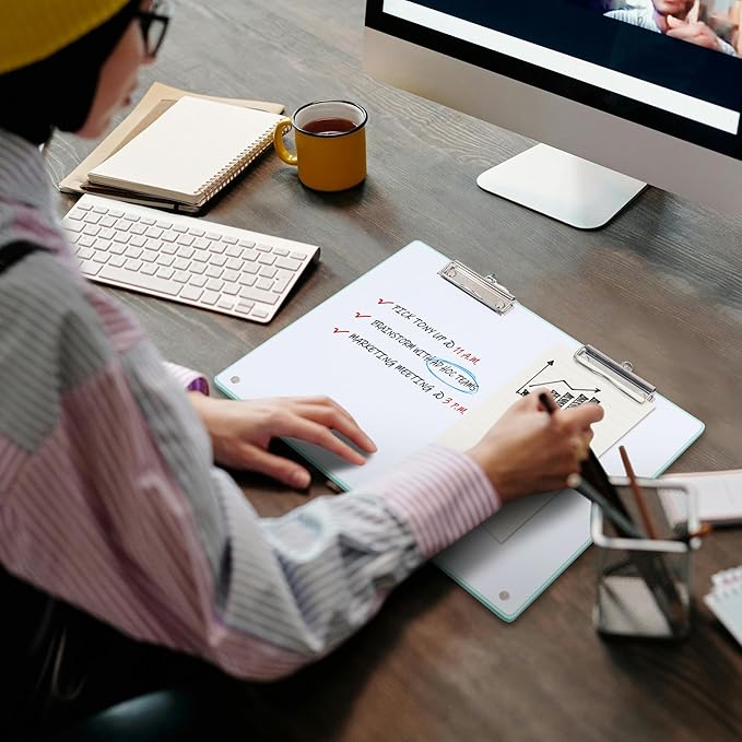 Large A3 Writing Easel Desk Adjustable Dry Erase, Keyboard Stand for Desk, Learning Portable Clipboard Magnetic, White Board Dry Erase Wall Hangable, Slant 18°/13° for Teachers & Students, Mint Frame