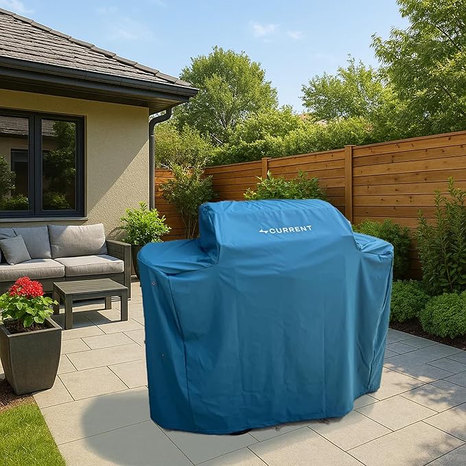 Current® SoftFlex Grill and Griddle Cover, Custom Sized to Fit Both Current Model G Grill & Griddle, Weather Resistant Material, Anti-UV, Lightweight & Flexible, Weatherproof & Durable, Ocean