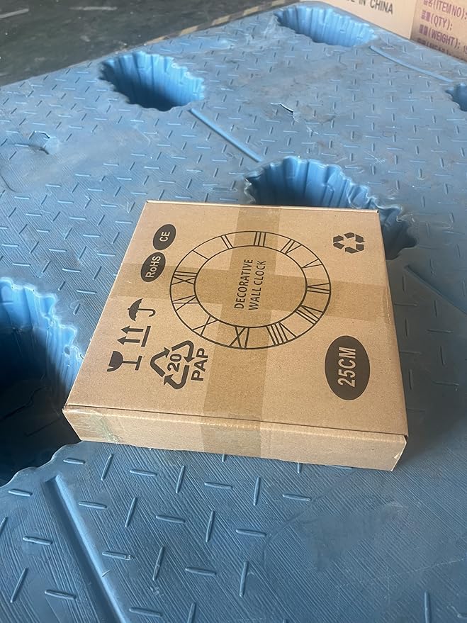 Maxstar Wall Clock Battery Operated,Silent Non-Ticking Modern Rustic Metal Round Clocks Small for Living Room/Bedroom/Office/Kitchen/Farmhouse Home Decor-10 Inch(Brown-Wood)