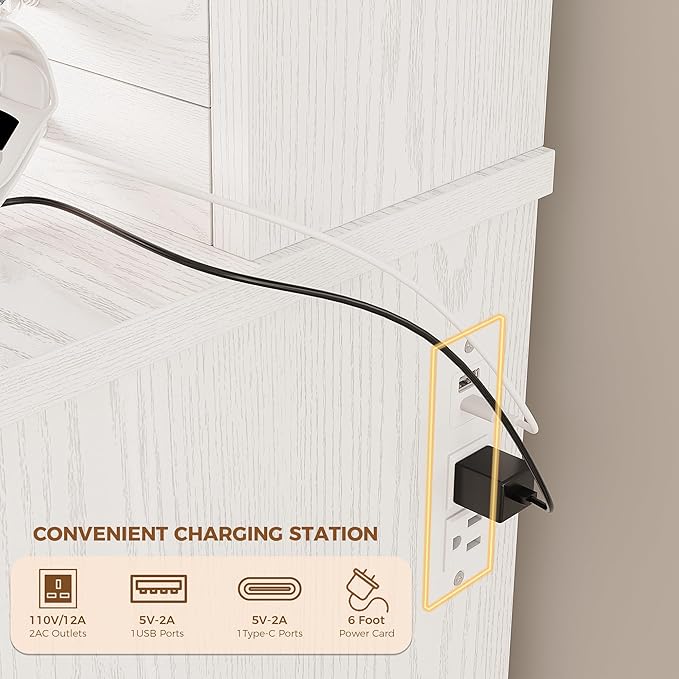 IRONCK Vanity Desk with Mirror and Lights, Makeup Vanity Table with 10 Drawers, Jewelry Organizer, Power Outlet, Storage Stool, and 3 Lighting Colors, White Vanity for Women Girls Bedroom