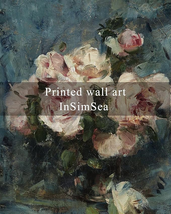 InSimSea Framed Wall Art for Living Room Flower Wall Art Home Decor Roses Vintage Botanical Prints Floral Paintings Canvas Art Wall Decor Floral Canvas Prints for Bedroom Office Decor 11x14in