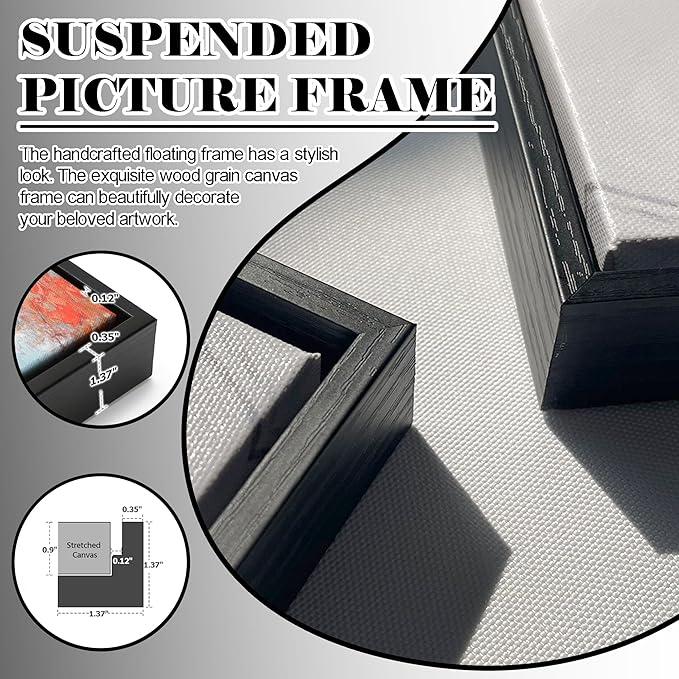 JEAWA Large Framed Canvas Painting - Watercolor Landscape Wall Decor, Country Picture with Wooden House and Green Trees, Cow Art Prints for Bedroom Living Room Home Decoration, 29x58 IN