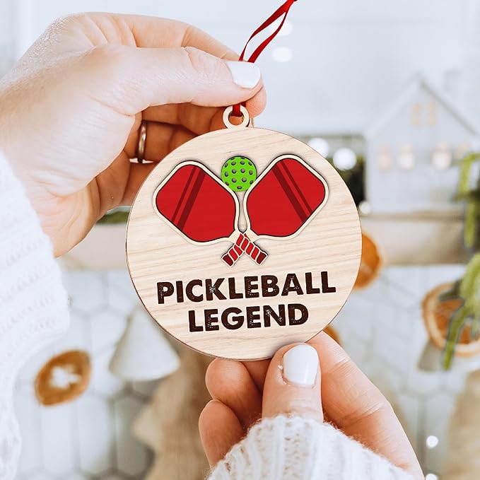 Pickleball Ornament - Christmas Tree Decor for Pickleball Enthusiasts, Fun 2025 Pickleball Christmas Ornaments for Women, Inspirational Sport Gift Ideas, Unique Paddle Design