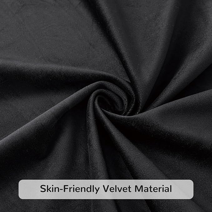 Furniliving Home Office Desk Chair, Armless Vanity Chair with Wheels Soft Velvet Adjustable Height, Comfy Computer Rolling Chairs with Gold Metal Base Stool,Black