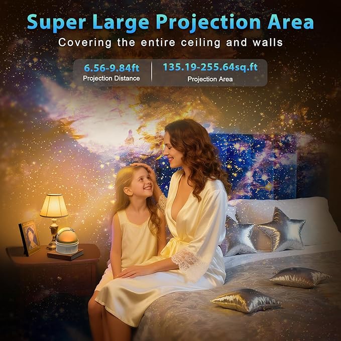Planetarium Star Projector for Bedroom Decor with Bluetooth Speaker, 12 in 1 Galaxy Projector for Kids Adults Space Galaxy Lamp, 12 Planet Milky Way Discs, 8 White Noises, 8 Colors Night Light, Timer