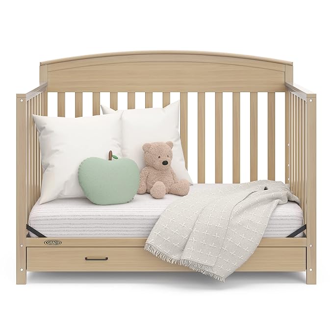 Graco Benton 5-In-1 Convertible Crib With Drawer (Driftwood) - Converts From Baby Crib To Toddler Bed, Daybed And Full-Size Bed, Fits Standard Full-Size Crib Mattress, Adjustable Mattress Support Base