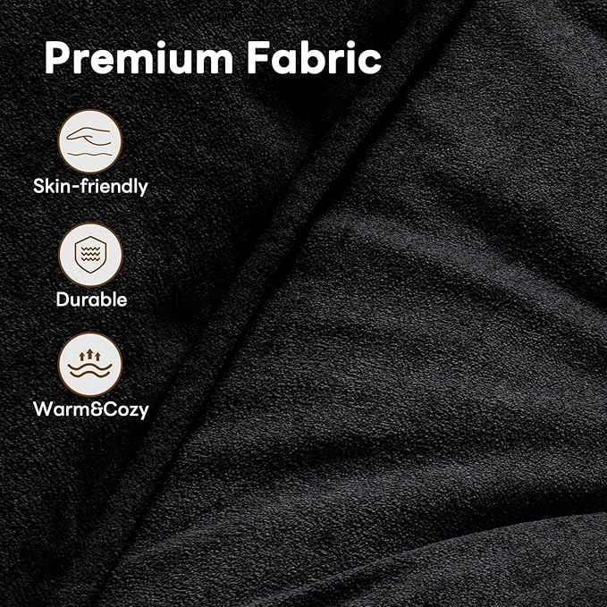 Vamcheer Modular Sectional Sofa - Modern L Shaped Boneless Couch with Deep Seat, Upholstered Sectional Couches for Living Room, Bedroom, Office, No Assembly Required, Black