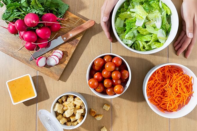 KooK Ceramic Mixing Bowls, Nesting Bowls, Set of 4, Kitchen Bowls, Prep, Serving, Gift, Microwave and Dishwasher Safe, 10/16/29/47 oz, (Grey)