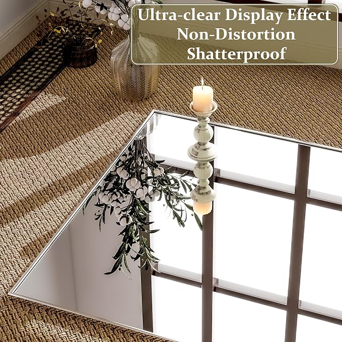 GLSLAND 71"x31" Full Length Mirror Extra Large Hanging or Leaning Rectangle Mirror Aluminum Alloy Thin Frame Bedroom Floor Dressing,Silver