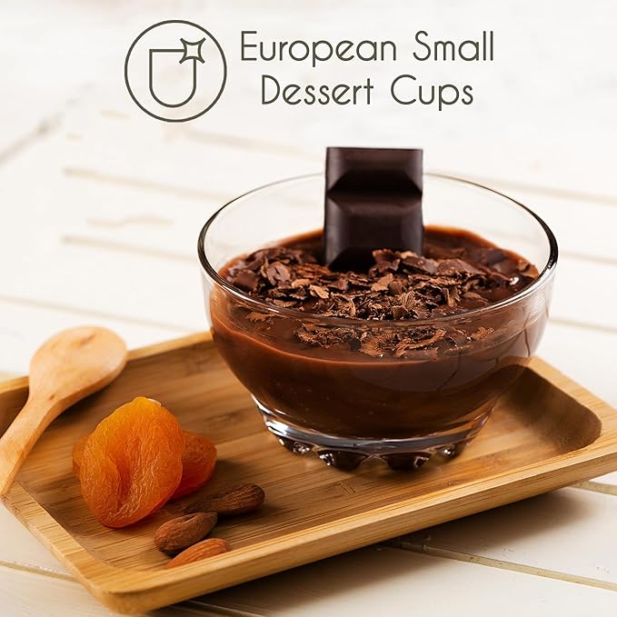 Volarium Glass Bowls Set for Kitchen Prep, Dessert, Snack, Fruit, or Nuts - 9.5 Ounce Capacity Dip Bowls, Set of 6, Premium Quality Clear