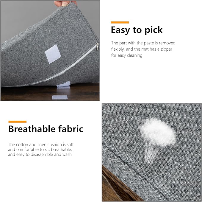 WelFurGeer Shoe Bench Entryway with Storage, Shoe Rack with Bench, Entryway Bench with Shoe Storage, Entryway Shoe Bench with Cushion, Brown + Gray