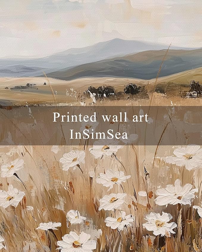 InSimSea Framed Wall Art for Living Room Retro Flower Canvas Art Wall Decor Bedroom Artwork Farmhouse Oil Paintings Pictures Prints Rustic Gallery Boho Vintage Floral Botanical Office 8x10In