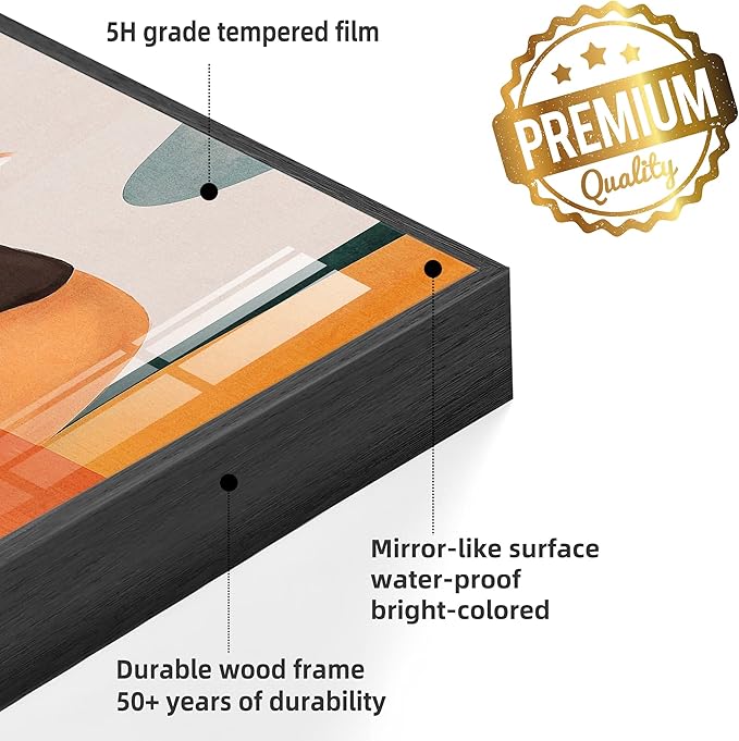 FULL HOUSE Wall Clock Silent Non Ticking Battery Operated, 12''x12'' Modern Minimalist Clock Wall Art, Crystal Porcelain Square Clock for Bedroom Living Room Office Home, 2pcs