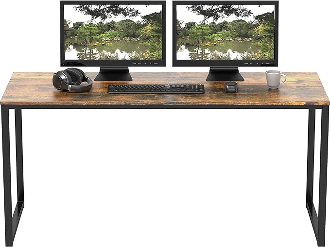 SHW Mission 48-Inch Home Office Computer Desk, Rustic Brown