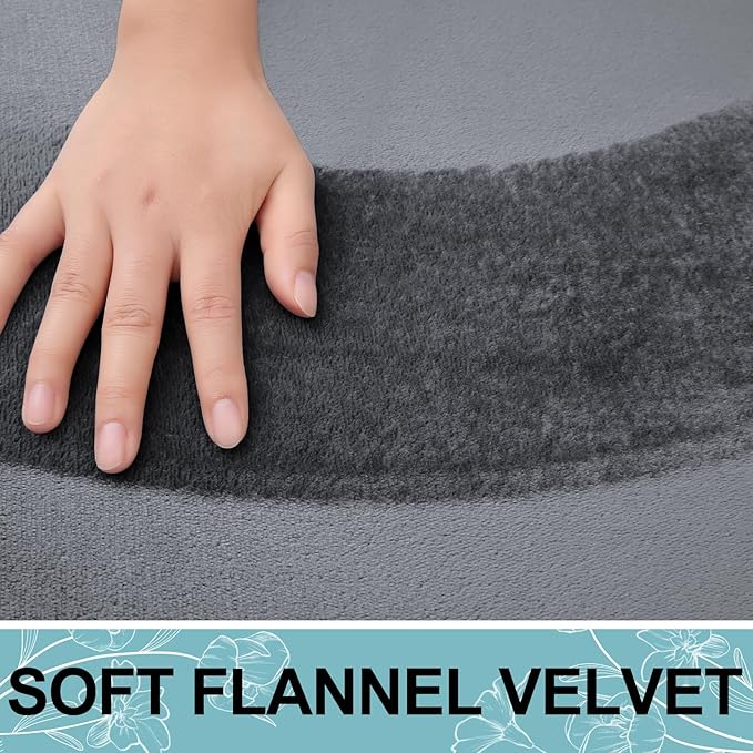 Smiry Memory Foam Bath Mat 47x20, Extra Soft and Absorbent Bathroom Mats, Non Slip Washable Carpet for Floor, Shower and Tub, Dark Grey