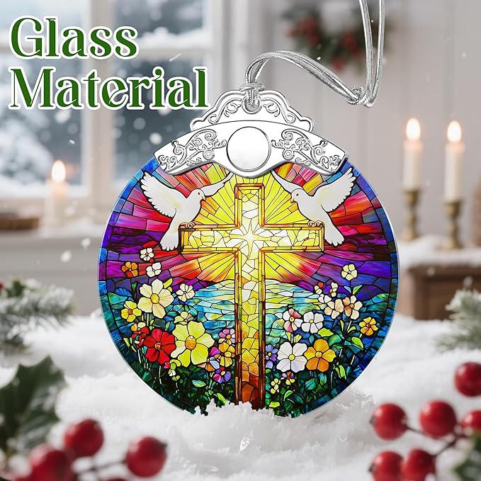 Catholic Cross Ornament, Christian Christmas Ornament, Christmas Tree Ornament, Religious Home Decor, Christian Gifts for Her, Religious Gifts, Gift Exchange, Gift Idea - Pattern C