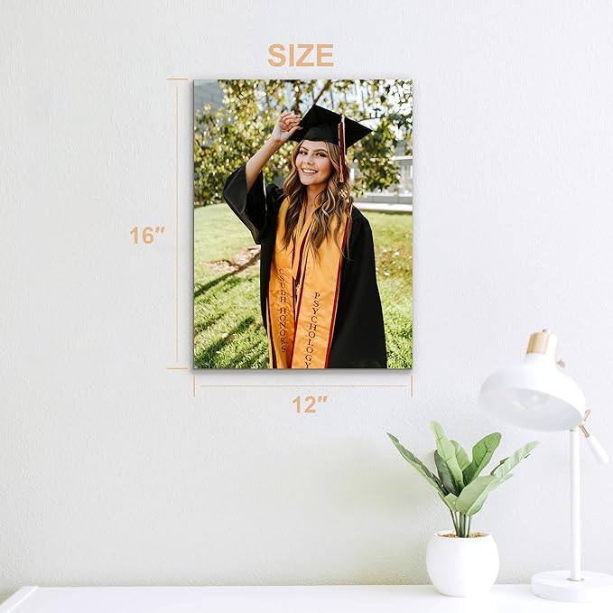 Custom Graduation Canvas Prints with Your Photos,Graduation Decorations, Personalized Graduation Canvas Wall Art Gifts Idea for Daughter, Son, Sibling or Friend (12" X 16")