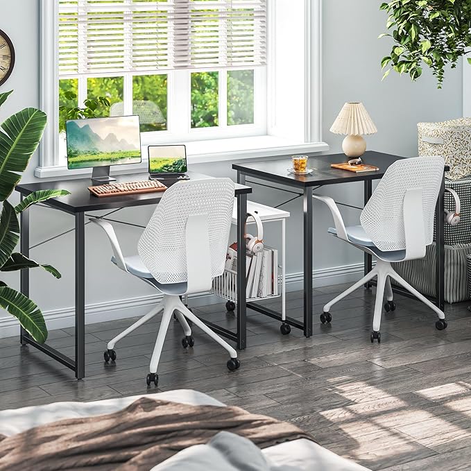 Coleshome 32 Inch Computer Desk, Modern Simple Style Desk for Home Office, Study Student Writing Desk, Black