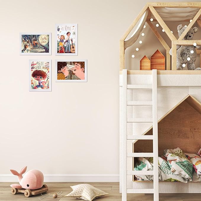 FIXSMITH 4x6 Picture Frame Set of 6, White Photo Frames Bulk with HD Plexiglass for Wall Hanging or Tabletop Display, Multi Picture Frames Collage for Wall Decor