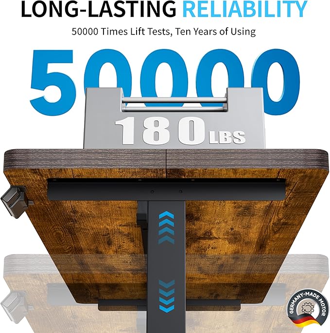 BIZUM Electric Standing Desk, 55" x 24" Height Adjustable Desk, Rustic Brown Sit to Stand Desk Memory Gaming Computer Workstation for Home Office