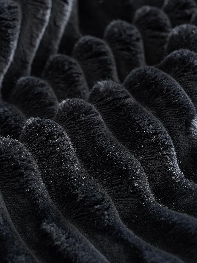 KEIKI 150" U-Shaped Oversized Corduroy Modular Sectional Sofa with 2 Ottomans and Multi Functional Console, 6-Seater Upholstered Couch with USB and 2 Cup Holder, Easy Assembly, for Living Room, Black