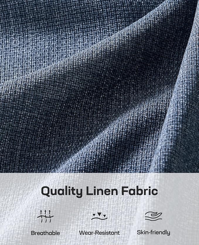 Marsail 40" Sofa Couch, 1-Seater Couches with Wide Armrests & Deep Cushions, Modern Linen Fabric Sofas for Living Room, Comfy Upholstered Couch with Removable Washable Covers, Blue