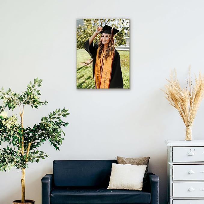 Custom Graduation Canvas Prints with Your Photos,Graduation Decorations, Personalized Graduation Canvas Wall Art Gifts Idea for Daughter, Son, Sibling or Friend (12" X 16")