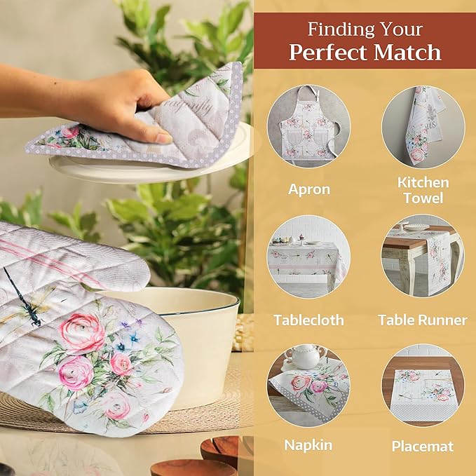 Maison d' Hermine Pot Holders 100% Cotton Heat Resistant Potholders 8" x 8" Hot Pads with Loop BBQ, Cooking, Baking, Grilling, Kitchen, Handling Hot Pans Spring/Summer (Pack of 1, Champ De Mars)