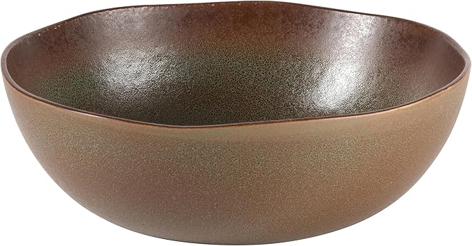 Bloomhouse Palermo Sun 2 Piece Serving Bowl and Oval Platter Stoneware Reactive Glaze Serveware Set - Cardamom Green