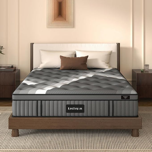 Twin Mattress,Lechepus 12Inch Soft Memory Foam Hybrid Mattress in box,Plush Feel Twin Size with Supportive Pocket Coil for Back Pain Relief,Motion Isolation, None of Fiberglass,360 Trail