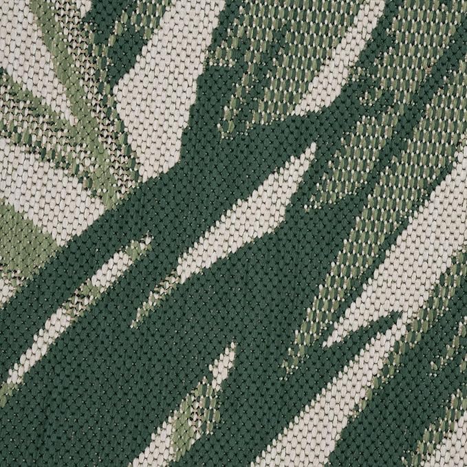 Paco Home Tropical Outdoor Rug Palm Tree & Jungle Design Flatweave in Green Beige, Size: 7'10" x 11'2"