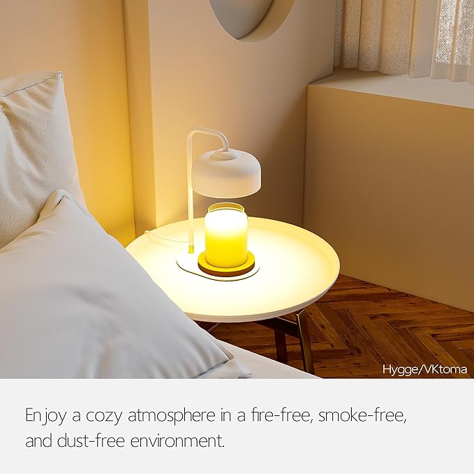 Candle Warmer Lamp with Timer, Electric Candle Warmer Lamp for Jar Candles, Home Decor Keepsake Candle Lamp Warmer with 2 Halogen Bulbs (White)