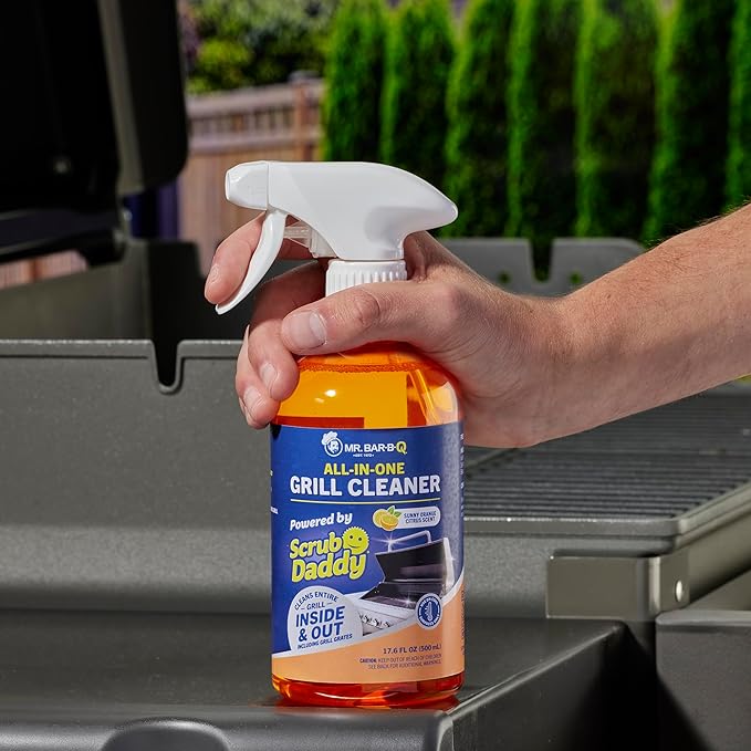 Mr. Bar-B-Q XL Triple Action Grill Brush and All in One Grill Cleaner Powered by Scrub Daddy