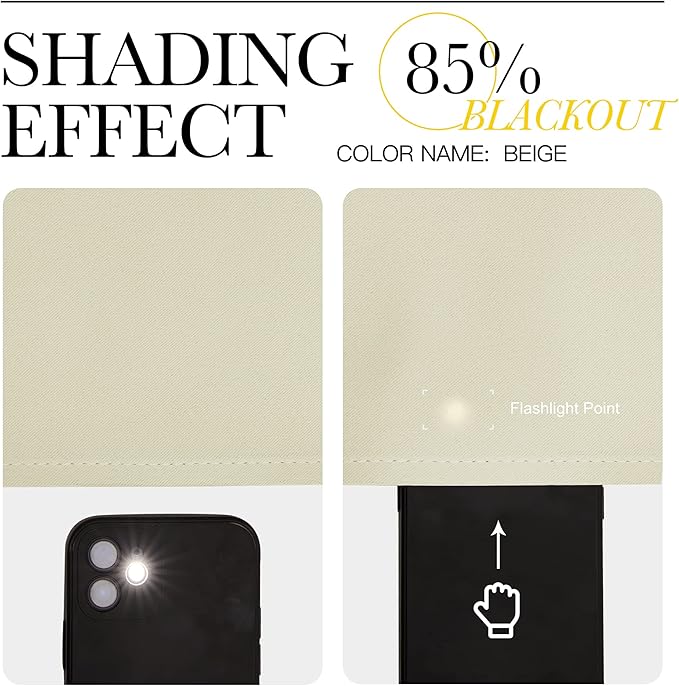 NICETOWN Room Darkening Short Curtain Panels for Small Window, Beige, 2 Panels, W29 x L40 -Inch, Thermal Insulated Grommet Room Darkening Draperies/Drapes for Window