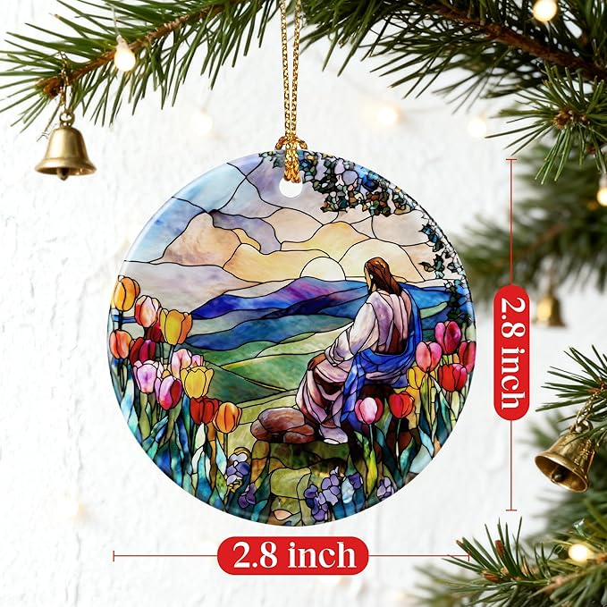 Jesus Ornament | Christmas Ornaments, Christmas Tree Decorations, Holiday Hanging Ornaments | Christian Home Decor | Christian Gift, Religious Gift, Lord Jesus Gifts for Easter