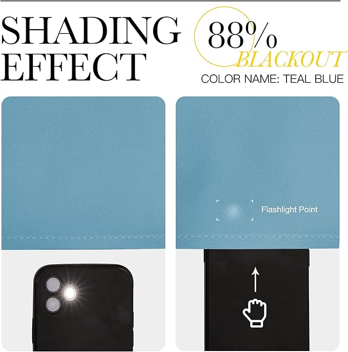 NICETOWN Thermal Insulated Curtains Blackout Draperies, Window Treatment Solid Grommet Room Darkening Drape Panels for Bedroom (Teal Blue, Set of 2, 55 by 68 inches Long)