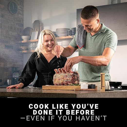 MEATER SE: Smart Bluetooth Meat Thermometer | Long-Range Wireless Probe for Oven, Grilling, Smoking, BBQ & Air Fryer | Dual Sensors & Guided Cook System | Black Charger