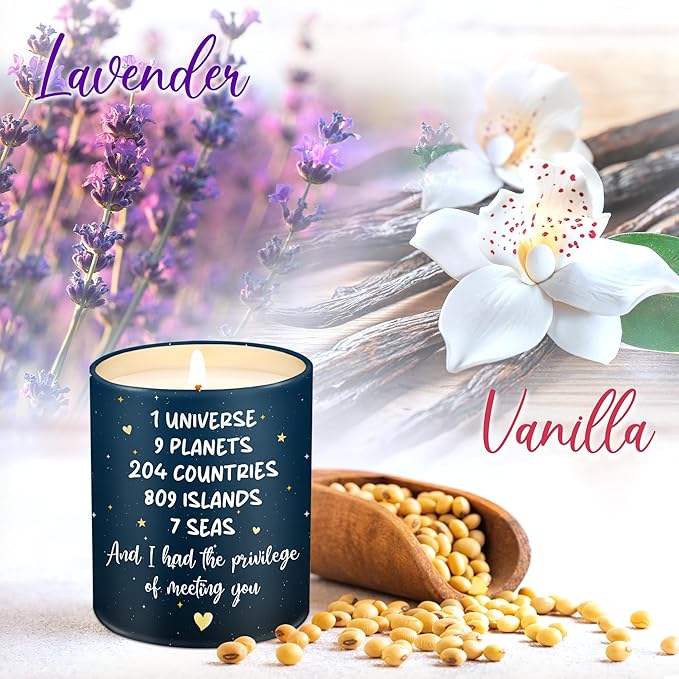 OASSIE Birthday Gifts for Him Her Couple - Long Lasting Vanilla Lavender Candle 10 oz - Anniversary Wedding Gifts for Men Women Boyfriend Girlfriend Husband Wife Friends