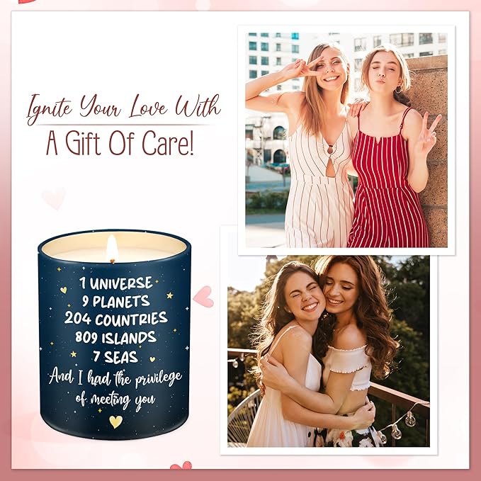 OASSIE Birthday Gifts for Him Her Couple - Long Lasting Vanilla Lavender Candle 10 oz - Anniversary Wedding Gifts for Men Women Boyfriend Girlfriend Husband Wife Friends