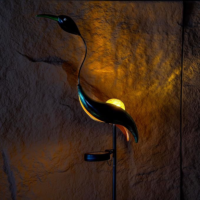 Solar Garden Statue Crane Yard Art Sculptures, Metal Heron Statues Outdoor for Patio Yard Lawn Porch Decorations, Garden Decor for Outside, House Warming Gifts - Mom Birthday Gifts