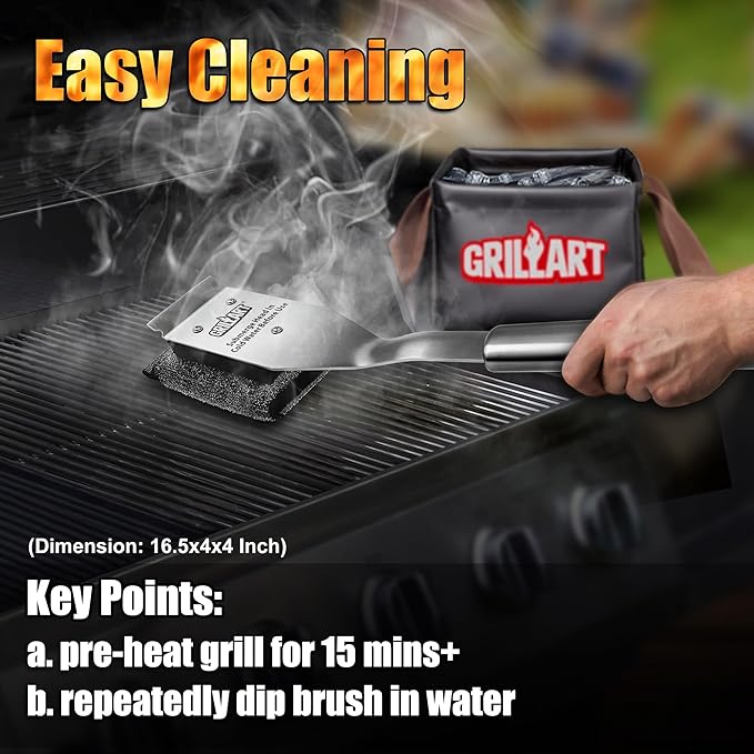 GRILLART Grill Brush Bristle Free Replacement Head - 2PCS