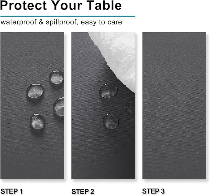 Hiasan Gray Rectangle Tablecloth - Waterproof Spillproof and Wrinkle Resistant Washable Polyester Table Cloth for Dining Party, 90 x 90 inch