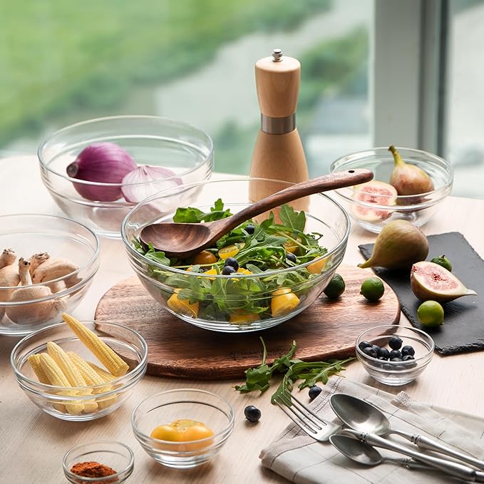 Sweejar 5.5 inch Glass Soup Bowls Set, 20 oz Cereal Bowls, Bowls Set for Cereal Soup Salad Pasta Rice Oatmeal, 9 pack