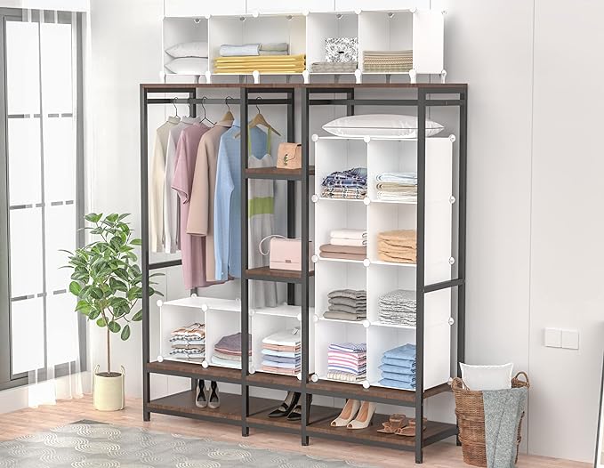 HOMIDEC Closet Organizer, 12-Cube Closet Organizers and Storage, Portable Closet Shelves, Clothing Storage (White)