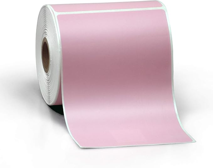 4" X 6" Direct Thermal Perforated Stickers Labels for Shipping Labels, Inventory, and Color Coding - Compatible with Zebra, Rollo, Godex and More (Pink, 24 Rolls)