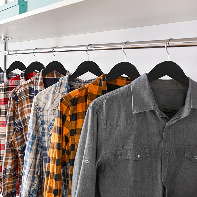 Utopia Home Premium Wooden Hangers 90 Pack - Durable & Slim Coat Hanger - Suit Hanger with 360-Degree Rotatable Hook - Wood Hangers with Shoulder Grooves (Black Color)