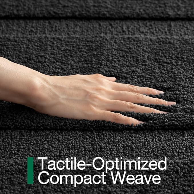 LUMI Ultra Soft Bathroom Rugs Non Slip with Rubber Backing, Absorbent Washable Bath Mat Quick Dry, Upgraded Premium Microfiber Plush Carpet for Bathtub and Shower Floor, Black, 17x30