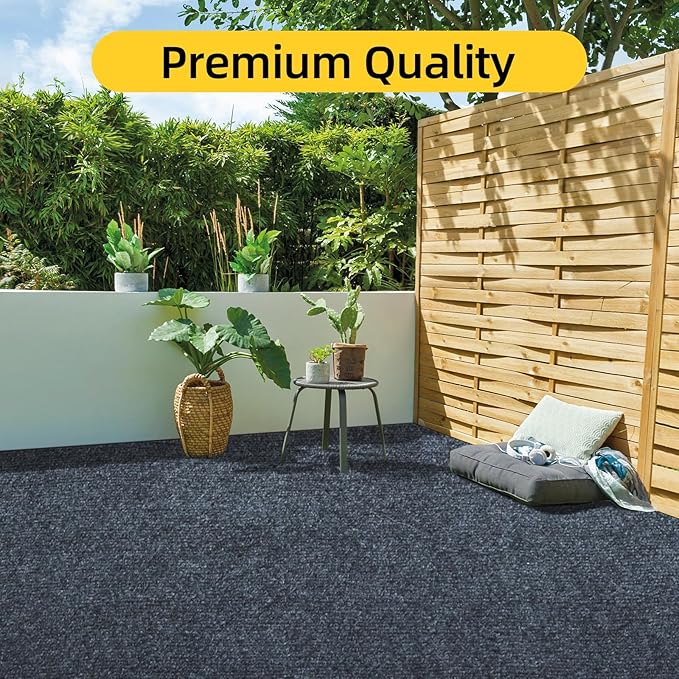 Marine Carpet,6 FT x 10 FT Dark Gray Indoor Outdoor Carpet 0.2" Thick Boat Carpet with Water-Proof TPE Backing, Non-Slide Outdoor Marine Carpet Roll for Home, Patio, Porch, Deck