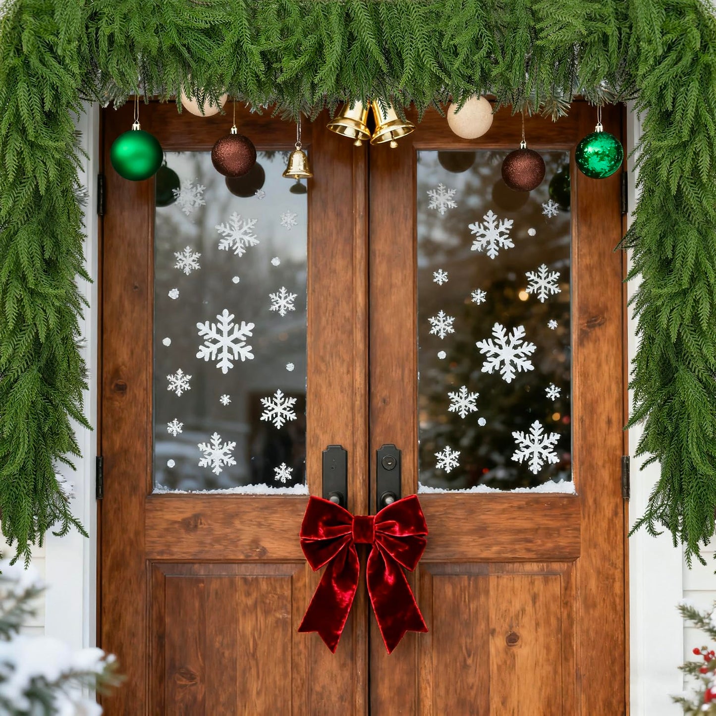 SWNAWE 2PCS Artificial Christmas Norfolk Pine Garlands, Real Touch Pine Garland Faux Greenery Winter Garland for Mantle Fireplace Stairs Table Wall Home Xmas Holiday Indoor Christmas Decorations